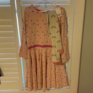 Mini Boden dress NWT and tights size 9-10 140cm